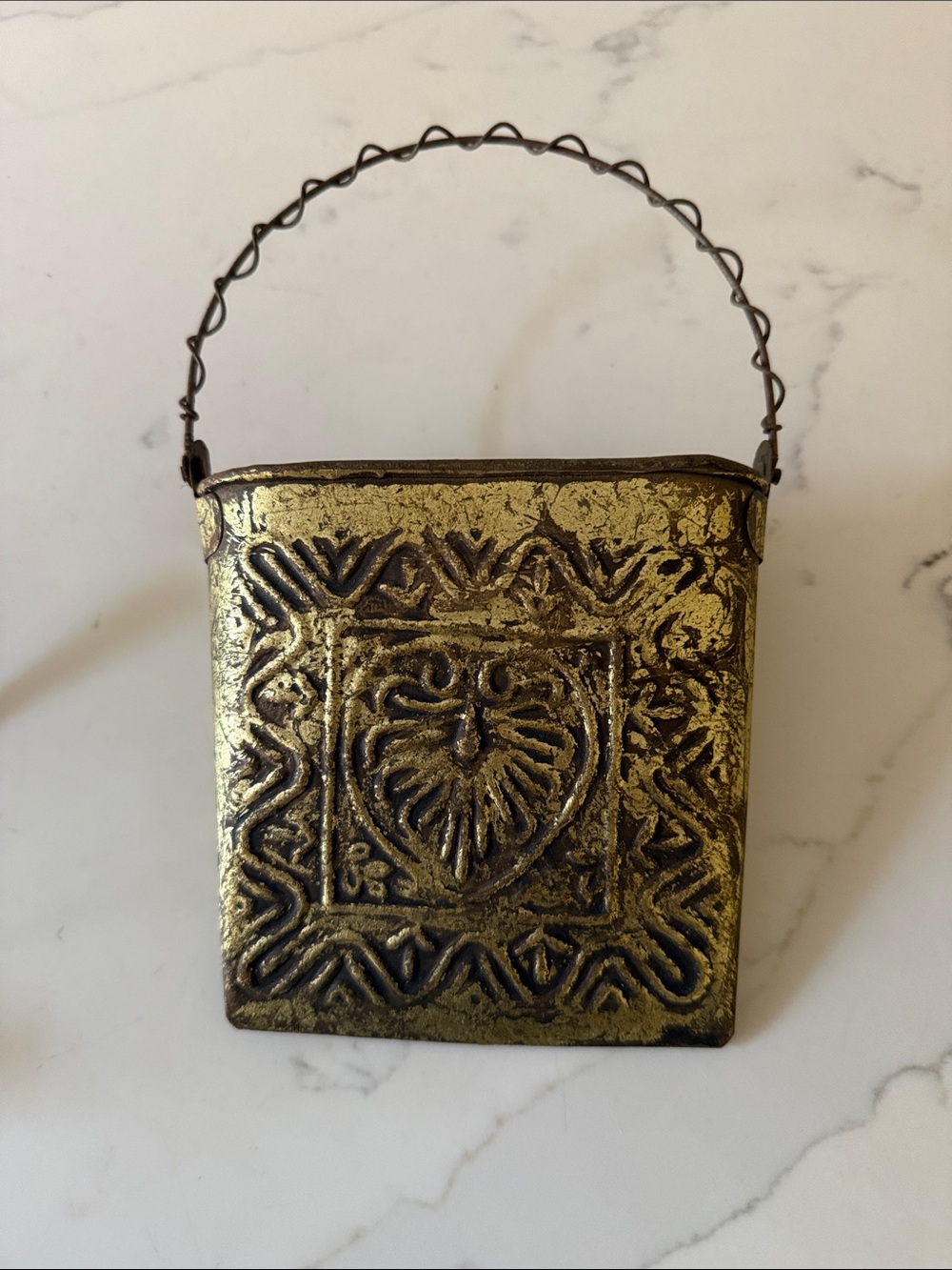 Vintage Hosley Metal Wall Pocket Small